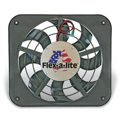 Flex-A-Lite 105400 Fan Electric 12 single shrouded Lo-Profile S-blade puller fan w/ controls
