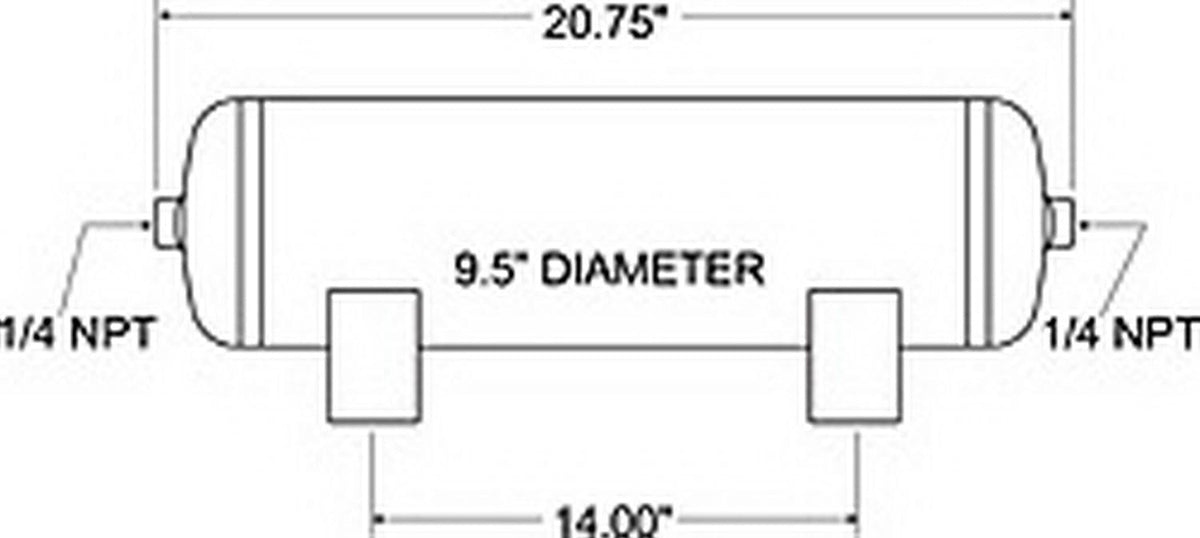 Firestone Ride-Rite 9191 Air Tank 5 Gal 2 Ports