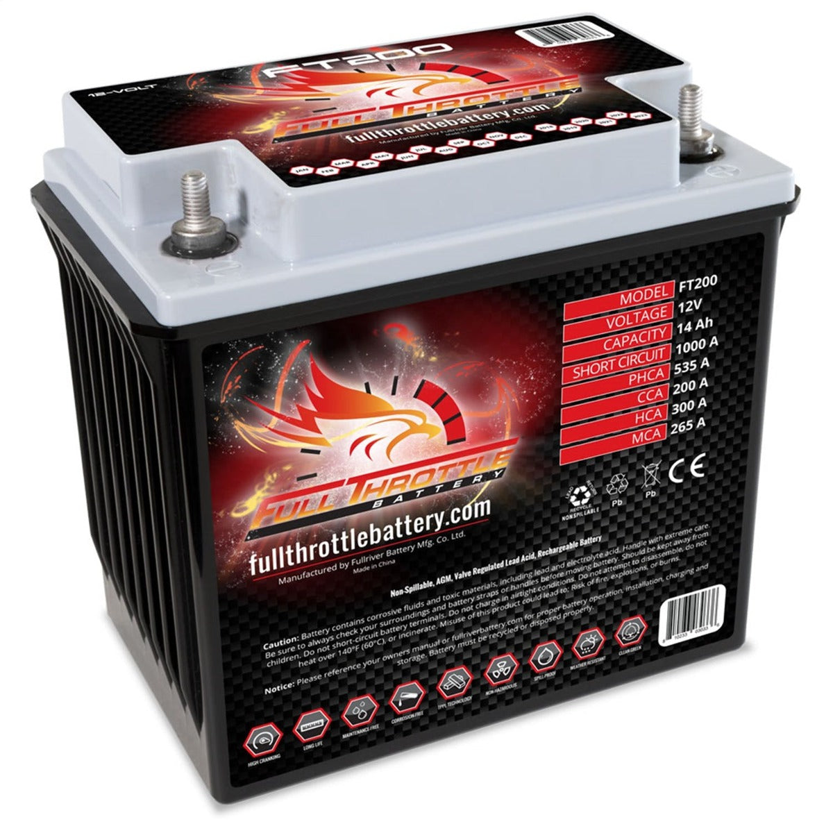 Fullriver Battery FT200 Full Throttle 12V Power Sports Battery