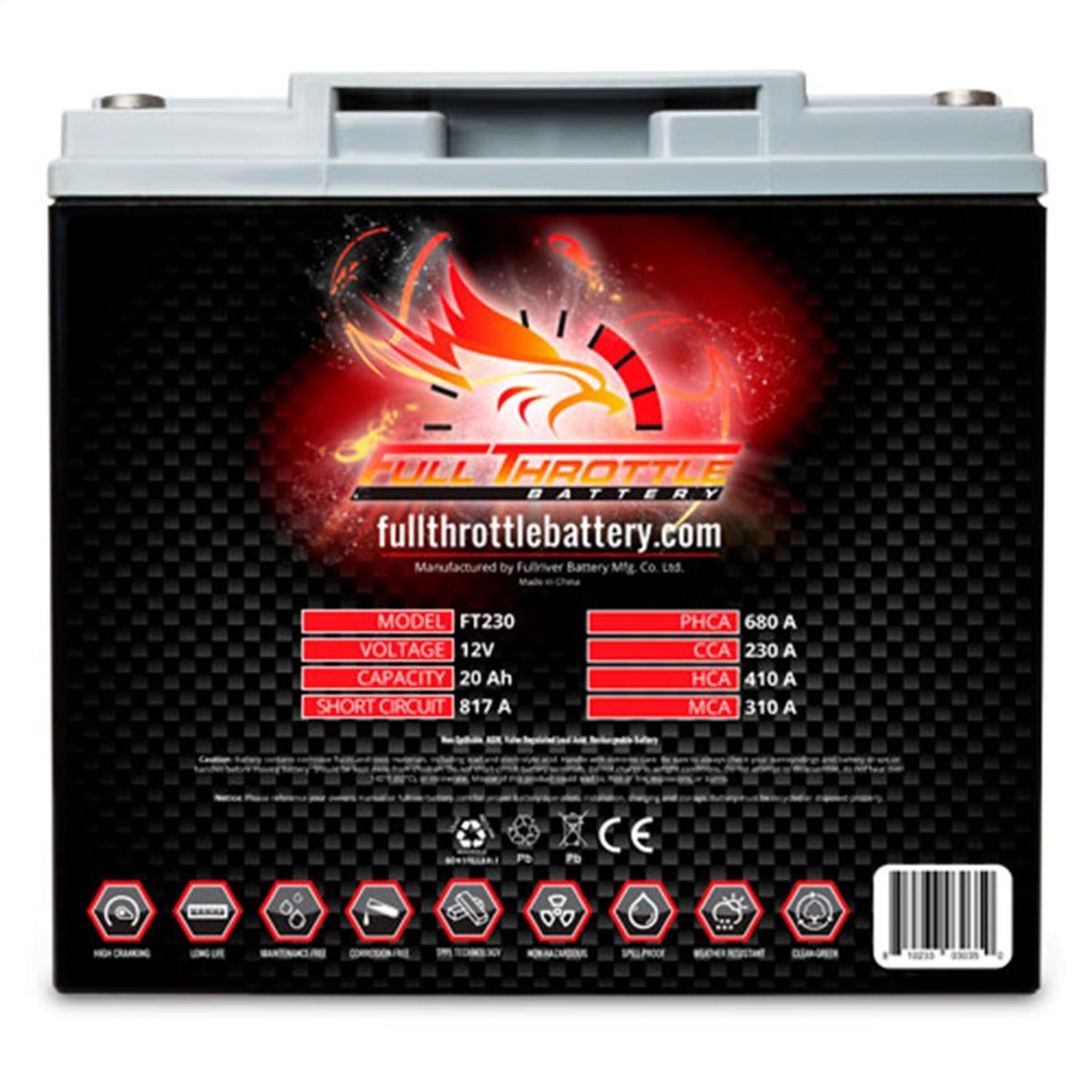 Fullriver Battery FT230 Full Throttle 12V Power Sports Battery