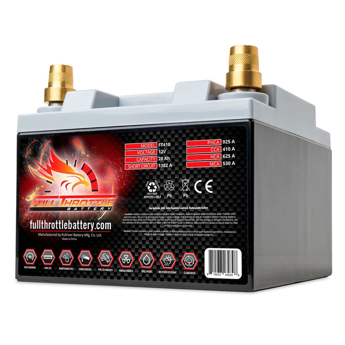 Fullriver Battery FT410 Full Throttle 12V Power Sports Battery