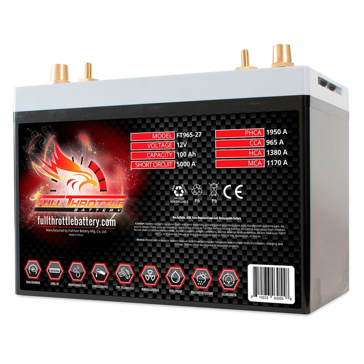 Fullriver Battery FT965-27 Full Throttle 12V Automotive Battery