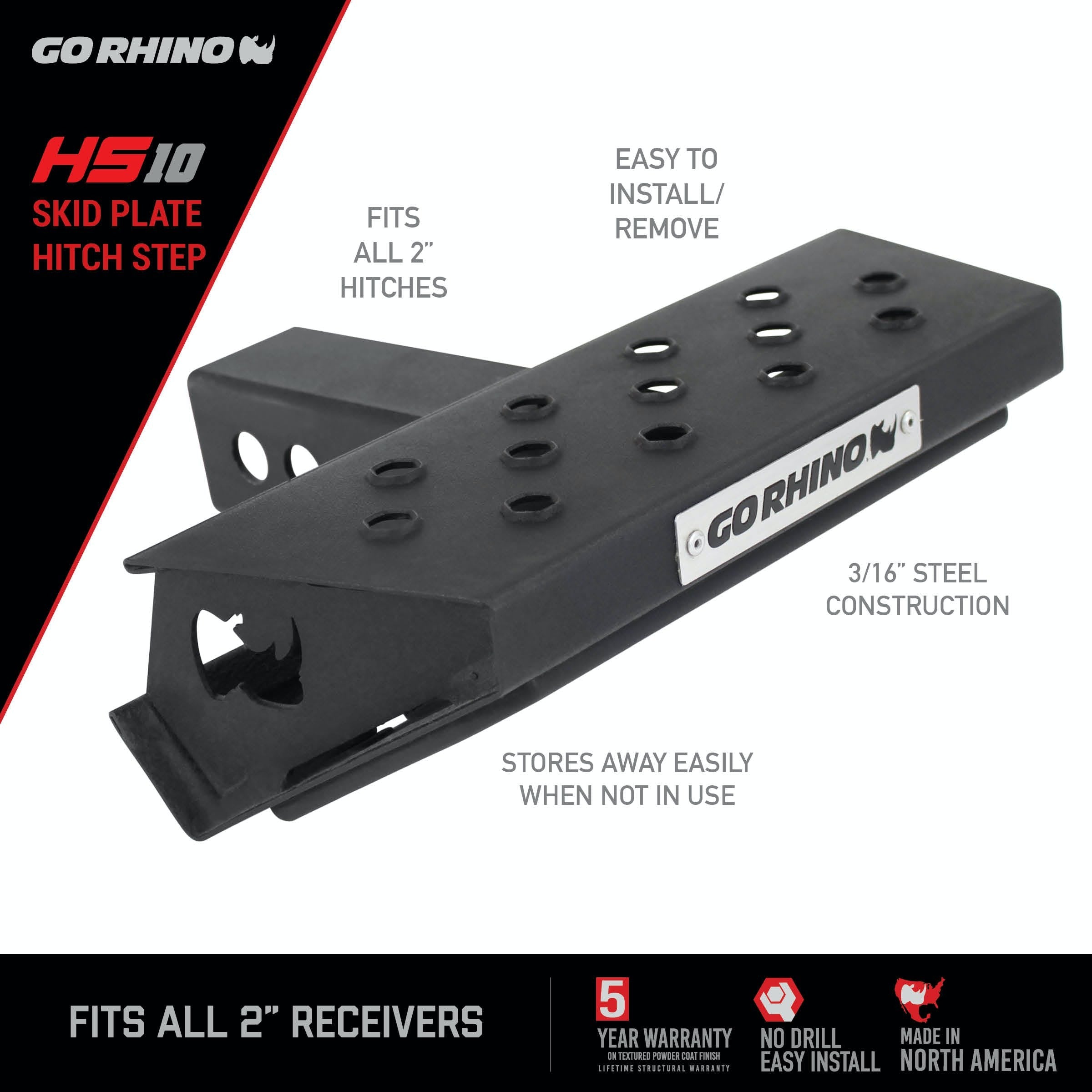 Go Rhino HS1012T HS-10 Hitch Skid Step