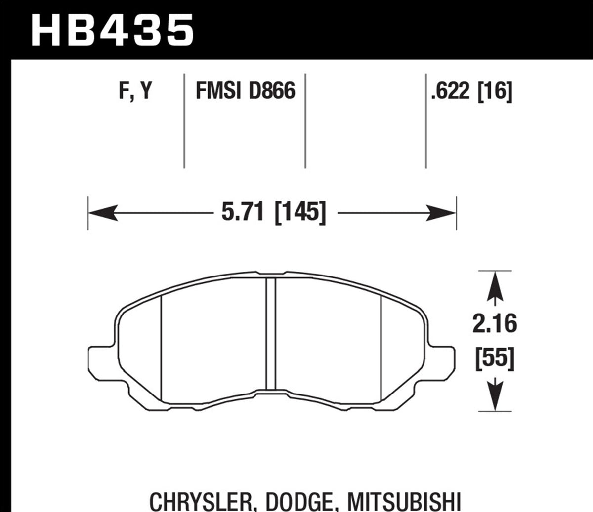 Hawk LTS Light Truck & SUV Brake Pads (Front) HB435Y.622