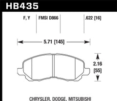 Hawk LTS Light Truck & SUV Brake Pads (Front) HB435Y.622