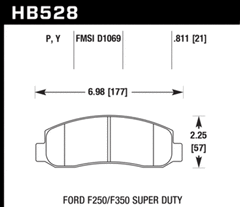 Hawk LTS Light Truck & SUV Brake Pads (Front) HB528Y.811