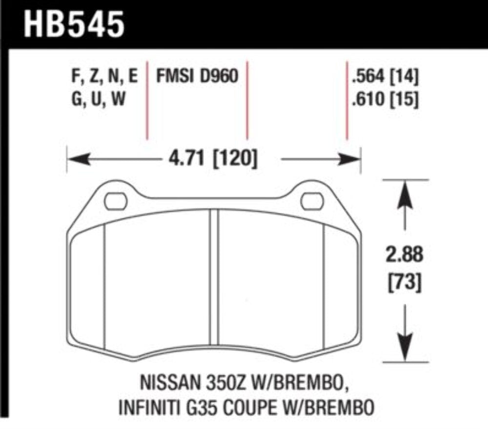 Hawk HPS Performance Street Compound (Front) Brake Pad HB545F.564