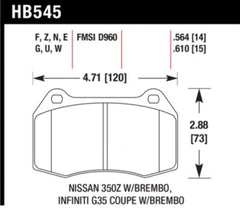 Hawk HPS Performance Street Compound (Front) Brake Pad HB545F.564
