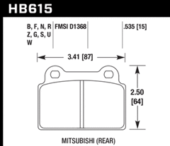 Hawk Performance HP Plus (Rear) Brake Pads HB615N.535