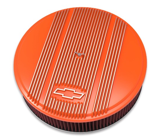 Holley 120-176 BOWTIE AIR CLNR,FINNED,14X3 PREM ORNG