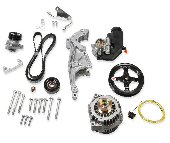 Holley 20-156 COMP LO ACC DRV BKT KIT, LS, W/O A/C-NAT