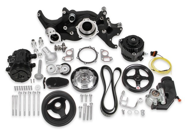 Holley 20-185BK COMP MID-MT ACC SYSTEM, LS-BLACK