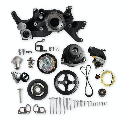 Holley 20-186BK COMP MID-MT SYSTEM, LS WP ALT PS-BLACK