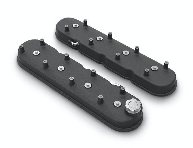 Holley 241-112 VALVE COVER, TALL LS BLACK KRINKLE FINIS