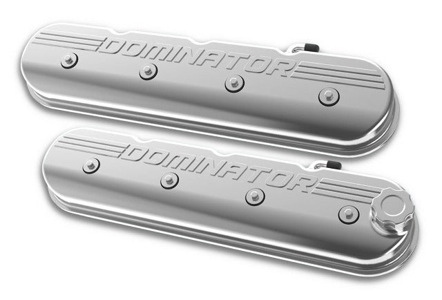 Holley 241-119 VALVE COVER, TALL LS, POLISHED W/ DOMINA