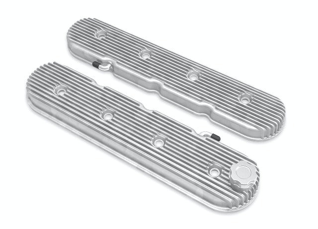 Holley 241-130 LS VALVE COVERS VINTAGE FINNED NATURAL