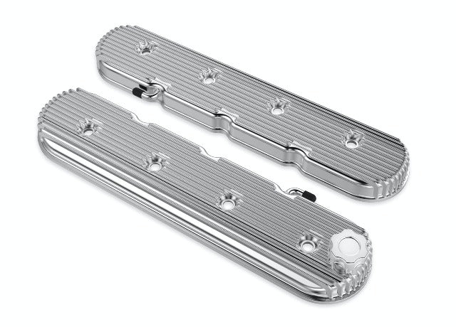 Holley 241-131 LS VALVE COVERS VINTAGE FINNED POLISHED