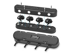 Holley 241-172 2-PIECE CAST ALUM. V/C, SATIN BLK FINSH