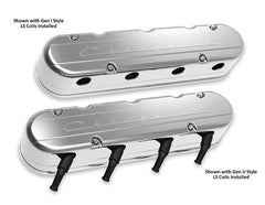 Holley 241-176 2-PIECE VALVE COVER GM LS CHEVROLET LOGO