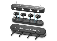 Holley 241-177 2-PIECE VALVE COVER GM LS CHEVROLET LOGO
