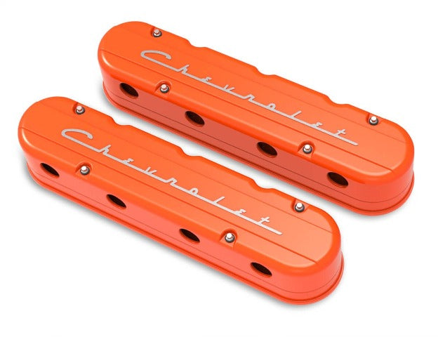 Holley 241-178 2-PIECE VALVE COVER GM LS CHEVROLET LOGO