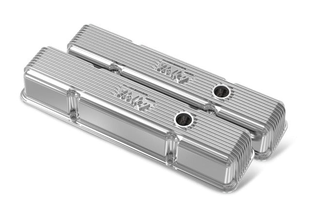 Holley 241-241 SBC HOLLEY VALVE COVERS,FINNED,W/EMIS,PO