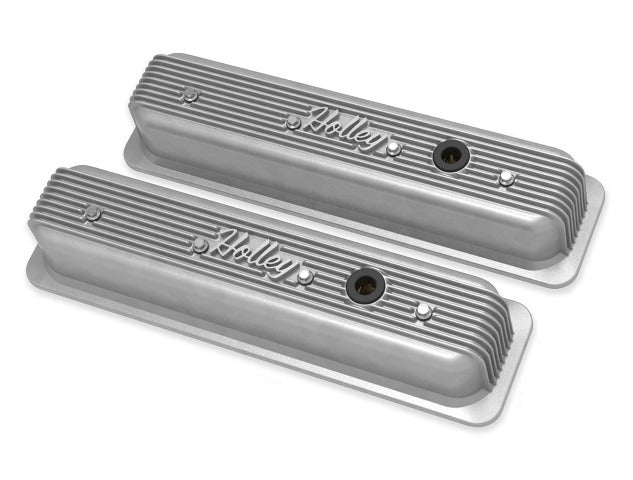 Holley 241-246 SBC VALVE COVERS CENTER-BOLT FINNED NON-