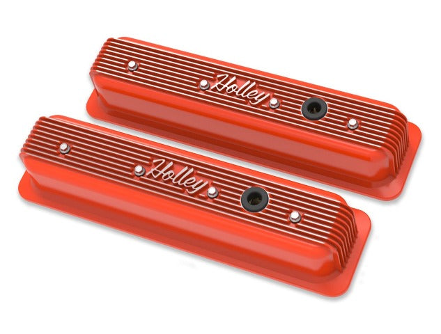Holley 241-249 SBC VALVE COVERS CENTER-BOLT FINNED NON-
