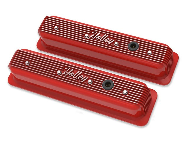 Holley 241-250 SBC VALVE COVERS CENTER-BOLT FINNED NON-