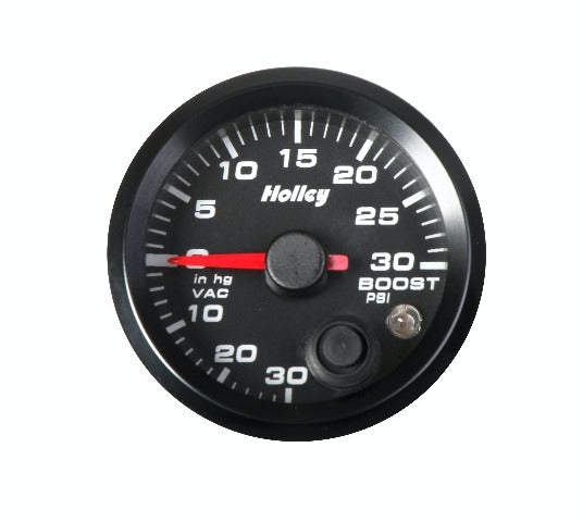 Holley 26-606 2-1/16 HOLLEY BOOST/VAC GAUGE-BLK