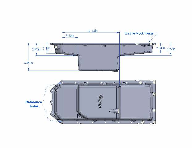 Holley Chrysler, Dodge, Plymouth Engine Oil Pan 302-61BK