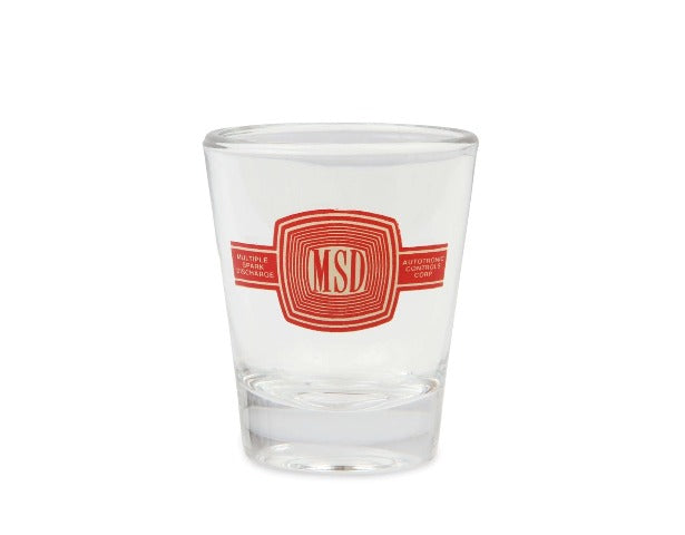 Holley 36-479 2 OZ SHOT GLASS W/ VINTAGE MSD LOGO