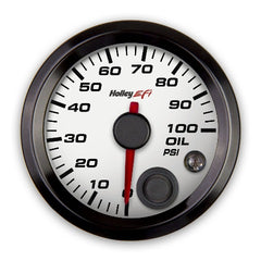 Holley EFI 553-127W 2-1/16 OIL PRESSURE GAUGE, 0-100PSI, CAN