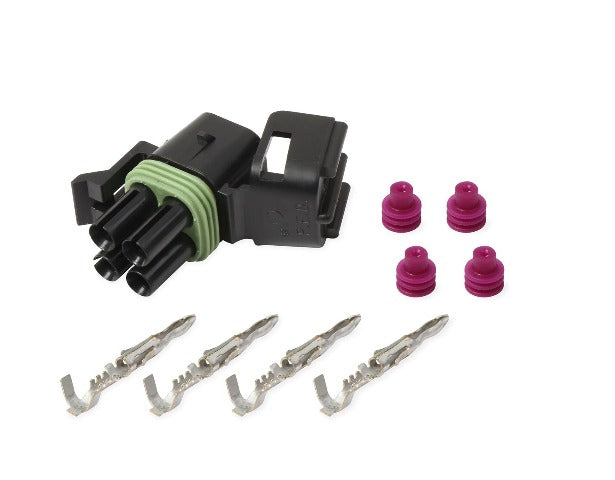 Holley EFI 570-214 WEATHER PACK, 4 CAVITY, TOWER, BLACK
