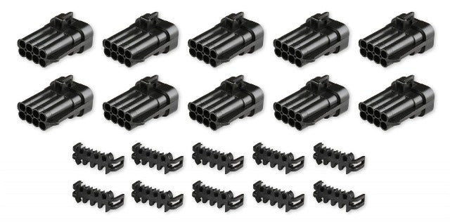 Holley EFI 570-300 METRIPACK, 8 PIN, MALE, BLACK (10-PACK)