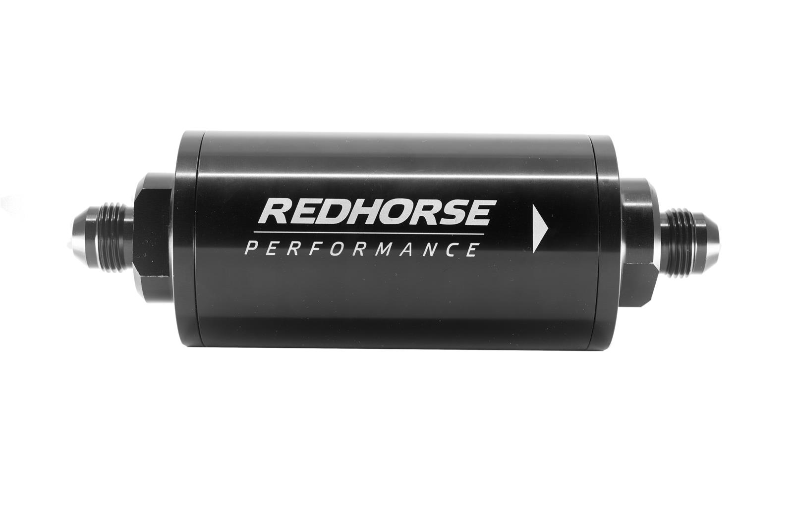 Redhorse Performance 4651-08-2-10 6in Cylindrical In-Line Race Fuel Filter w/ 10 Micron S.S. element - 08 AN