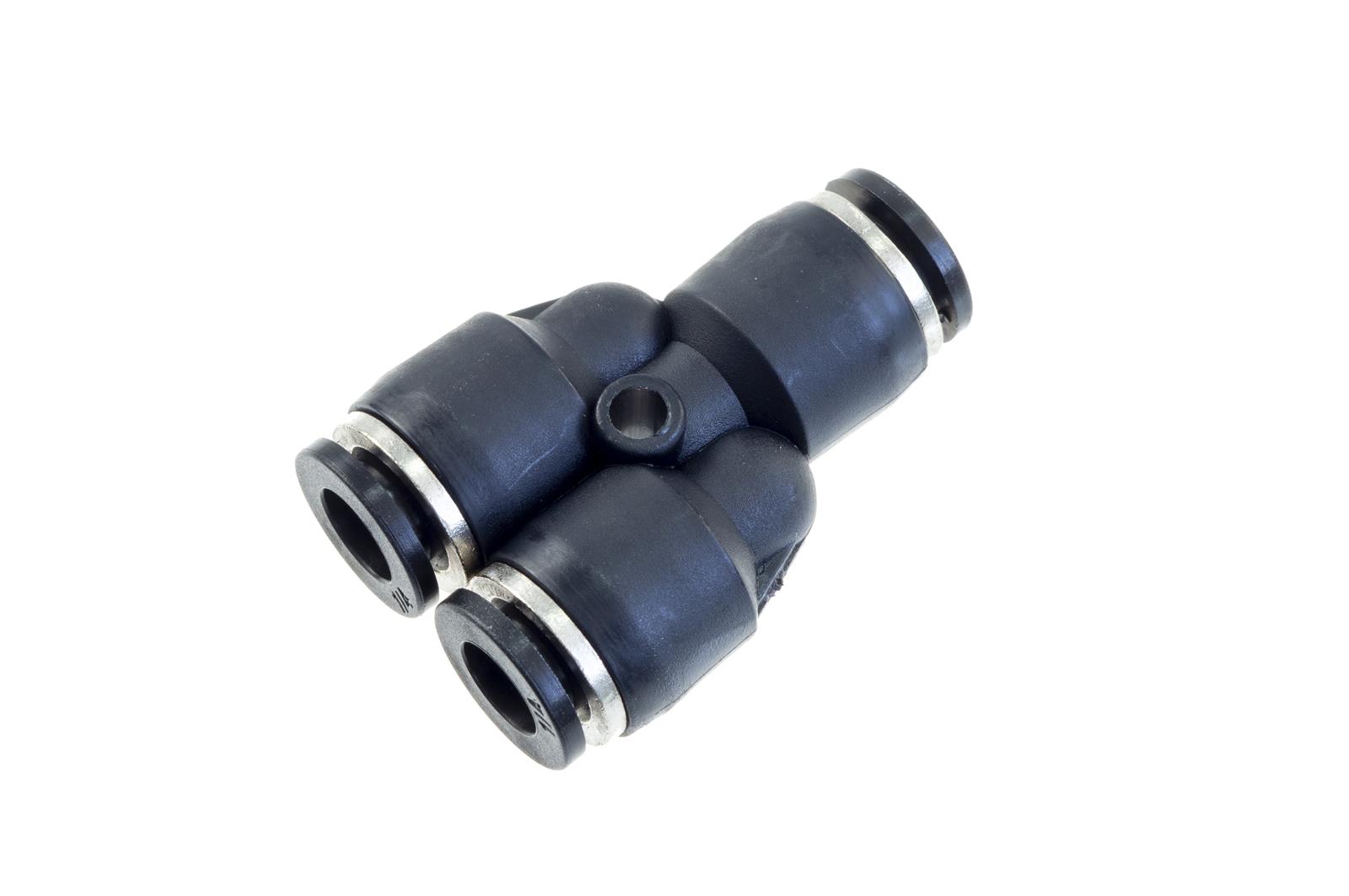 Redhorse Performance 4730-04-04-2 1/4in Vacuum Fitting Y Union (1/4in to 1/4in), Push To Connect - black