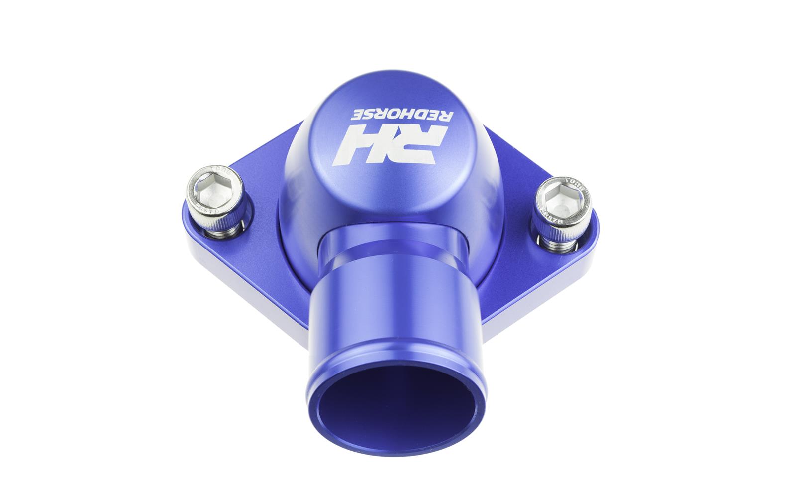 Redhorse Performance 4910-350-20-1 Aluminum Water Neck 1.25in Hose for Chevy V8 All ENGINE - Blue