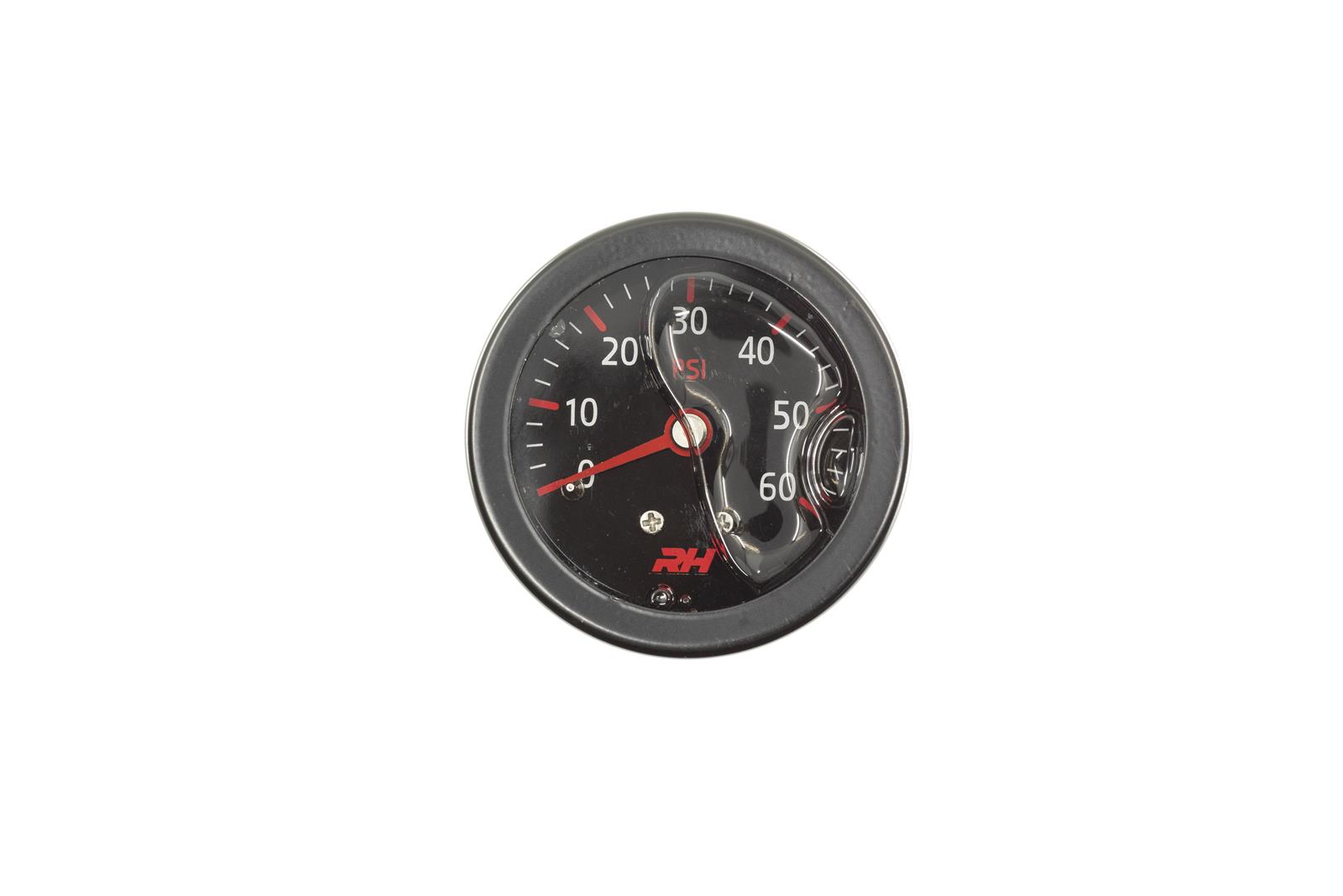 Redhorse Performance 5002-60-3 Liquid Filled Fuel Pressure Gauge - 1/8in NPT Inlet - 60psi - All Black Finish