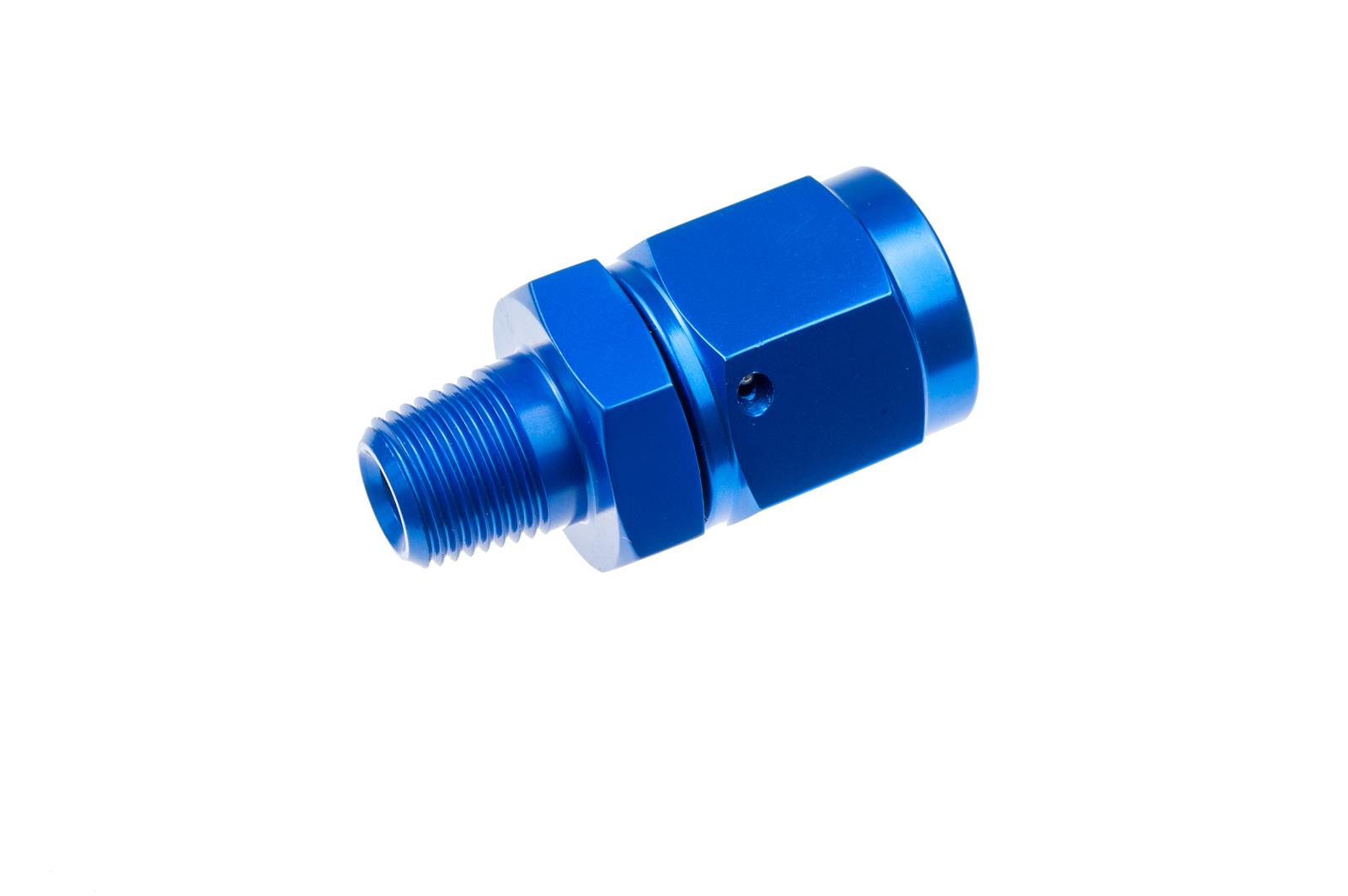 Redhorse Performance 716-06-02-1 -06 AN Female swivel to 1/8NPT Male adapter, straight- blue