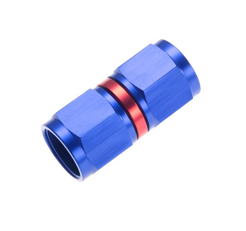 Redhorse Performance 8100-16-1 -16 AN Female to -16 AN Female swivel coupler, straight - red/blue