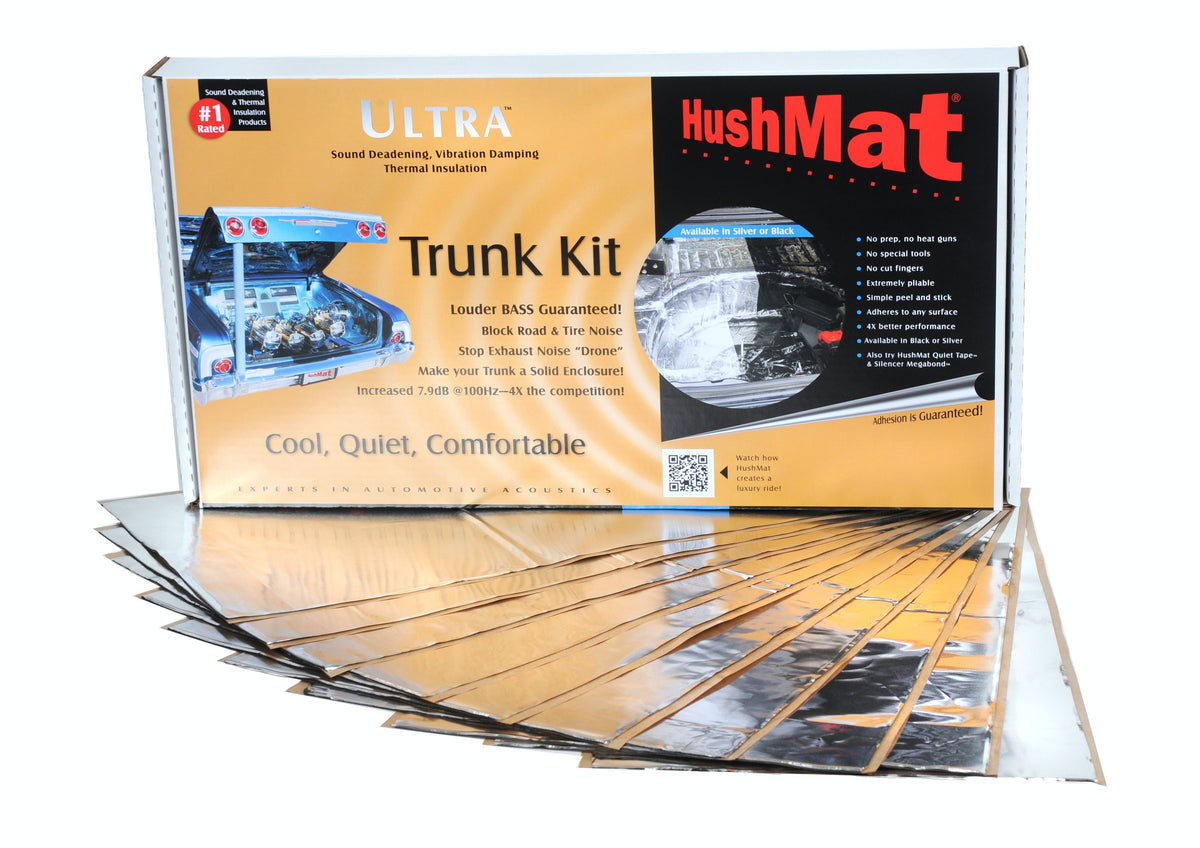 Hushmat 10301 Trunk Kit has 10 silver sheets of 12x23 in Ultra. Total 19.1 sqft.