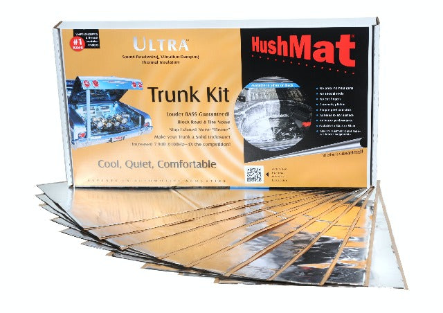 Hushmat 10301 Trunk Kit has 10 silver sheets of 12x23 in Ultra. Total 19.1 sqft.