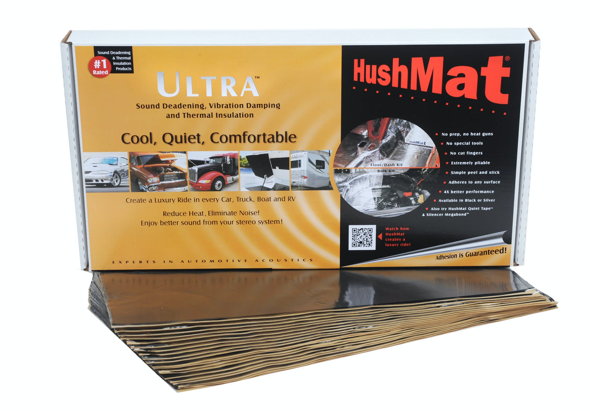 Hushmat 10400 Floor/Dash Kit has 20 black sheets of 12x23 in Ultra. Total 38.7 sqft.