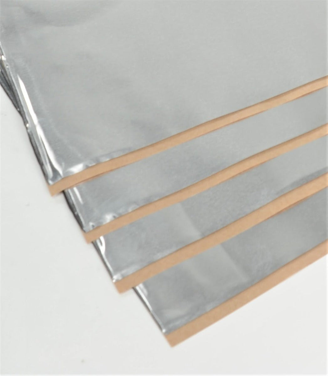 Hushmat 10801 Super Bulk Kit has 9 silver sheets of 18x32 in Ultra. Total 36 sqft.