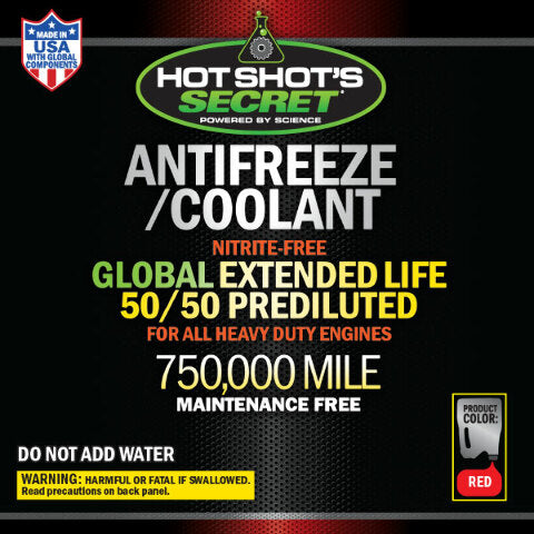 Hot Shots Secret 750K 50/50 RED ANTIFREEZE - 5 GALLON  5G750KR5050