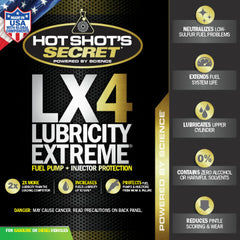 Hot Shots Secret LX4 LUBRICITY EXTREME Fuel Additive - 4 OZ LX404Z