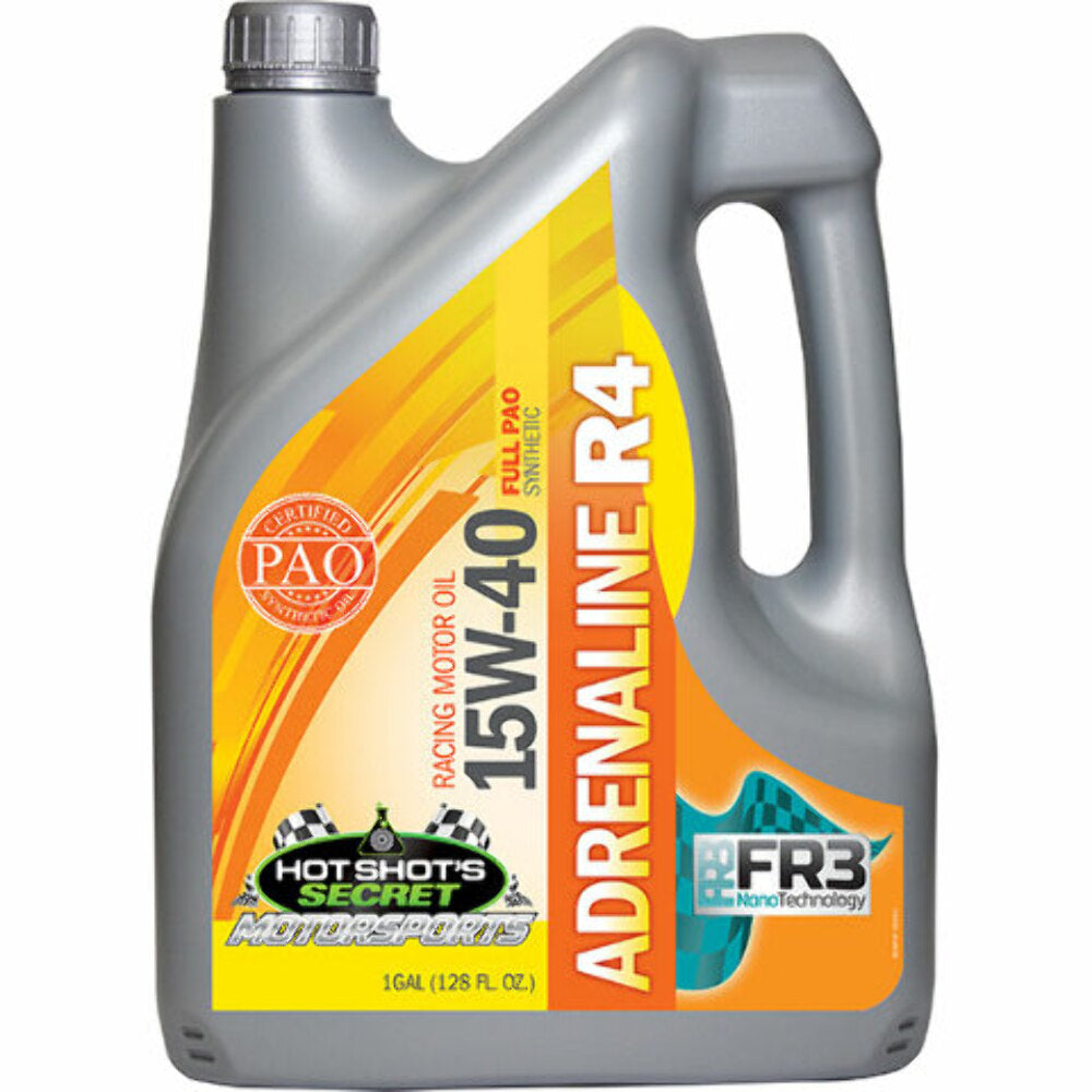 Hot Shots Secret Adrenaline R4 15W-40 Racing Engine Oil, 2.5 Gallon Jug R4-2.5G