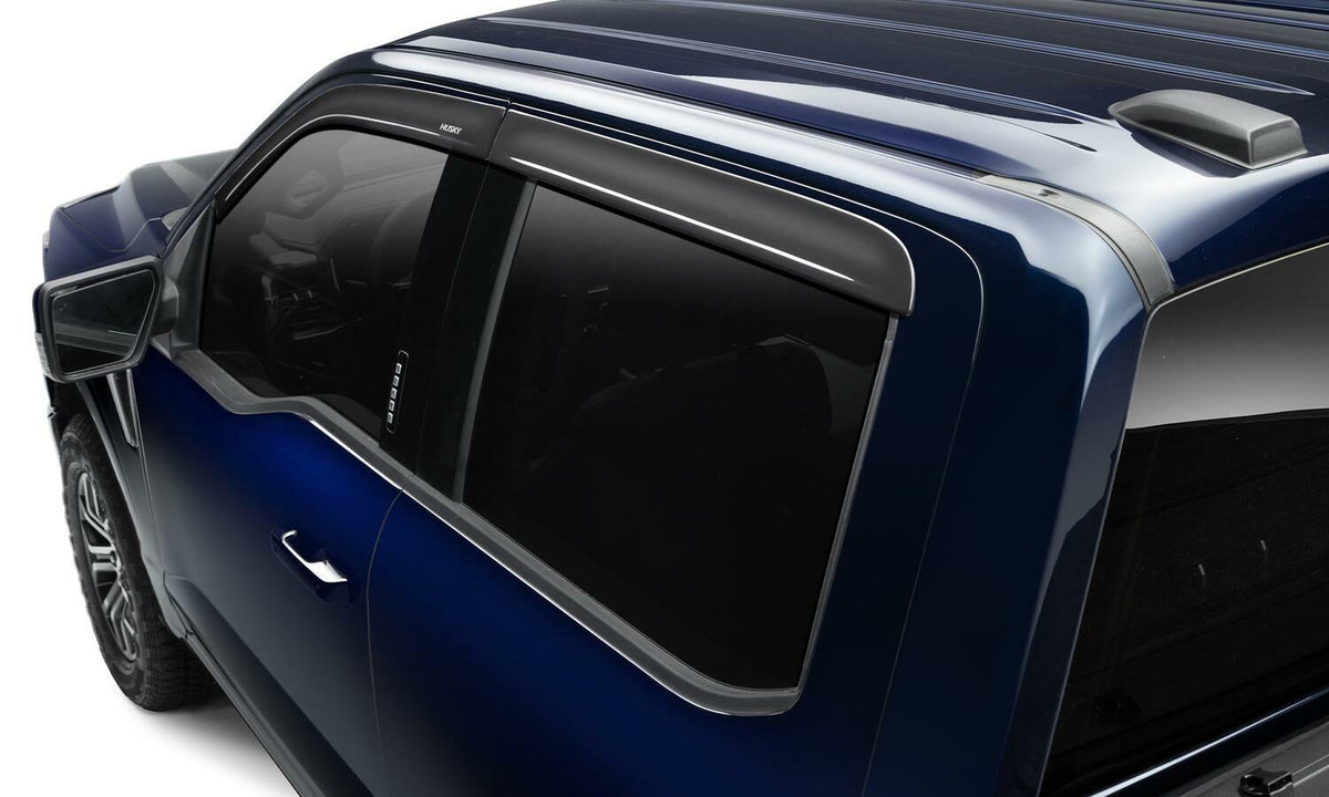 Husky Liners 2854075 Low Profile Dark Smoke Ventvisor Side Window Deflector, 4-Piece Set for 2019-2023 Chevrolet/GMC Silverado/Sierra 1500 Crew Cab; 2020-2023 Chevrolet/GMC 2500HD/3500HD Crew Cab