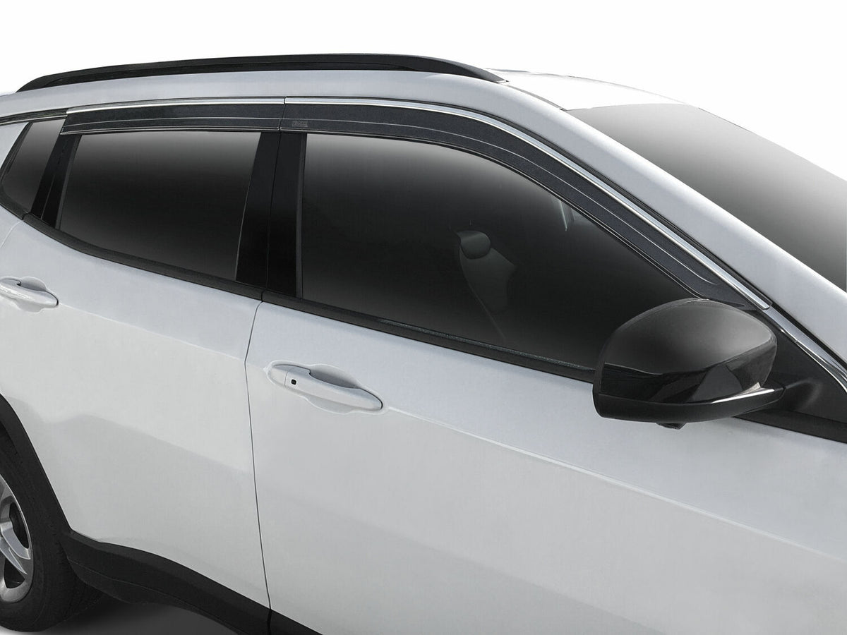 Husky Liners 2884070 Low Profile Ventvisor Deflector; Smoke with Chrome Trim; Outside Mount; 4 pc.